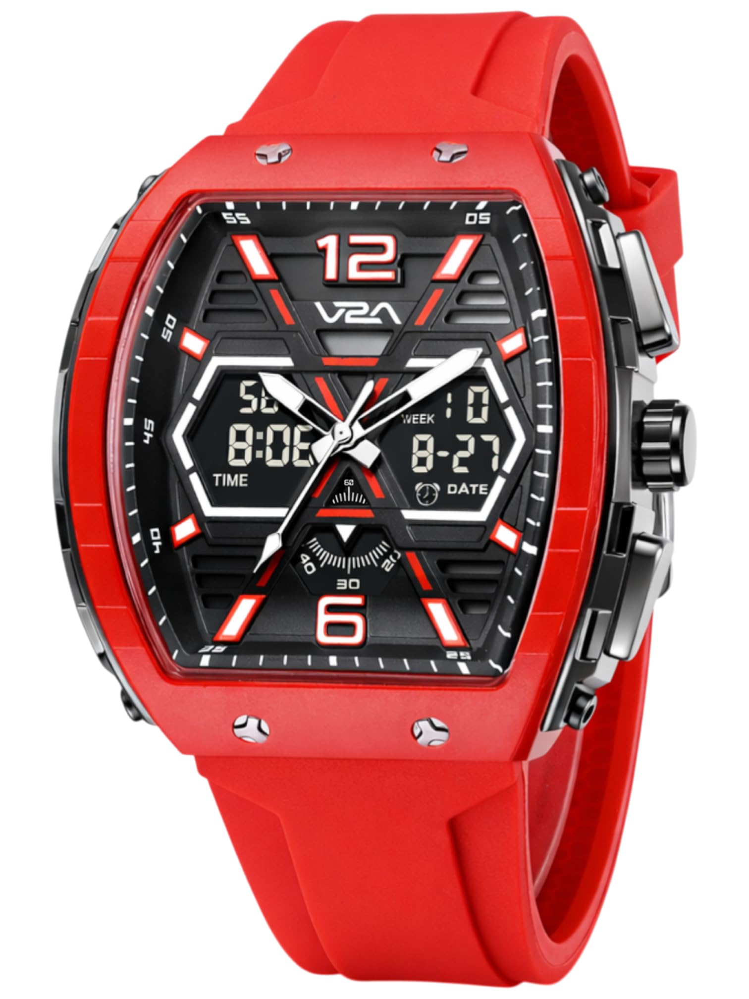 Impact 50mm Analog Digital Watch for Men | X-Frame Hybrid Dial Design | Alarm Stopwatch Day Date 12/24 Hr | TPU Sport Strap | 50M Water Resistant | Gift for Mens-image-29