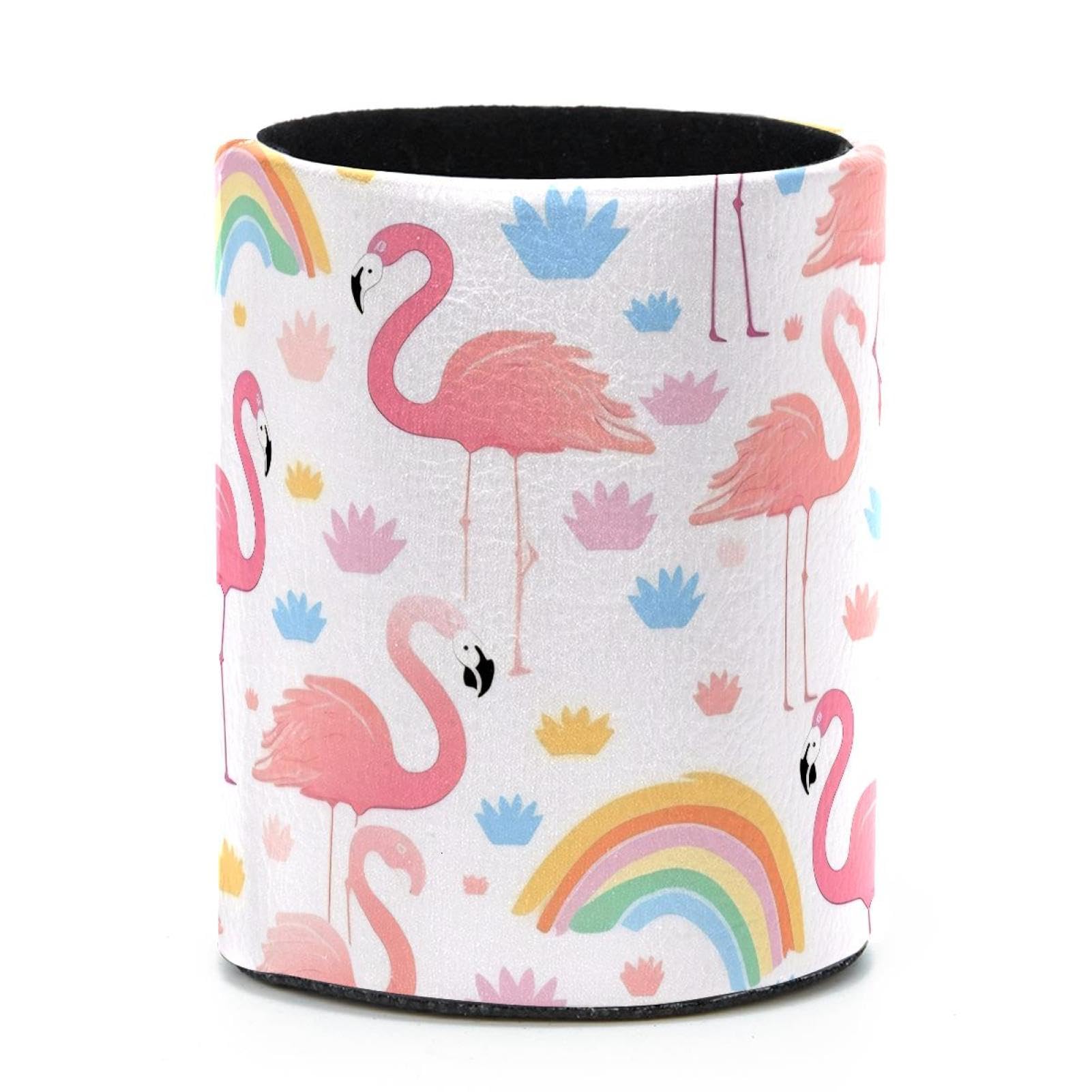 VAPOKF Round Pencil Holders for Desk, Flamingo Pen Holders Pen Pot Makeup Brushes Storage Desktop Stationery Supplies Organiser for Home Office