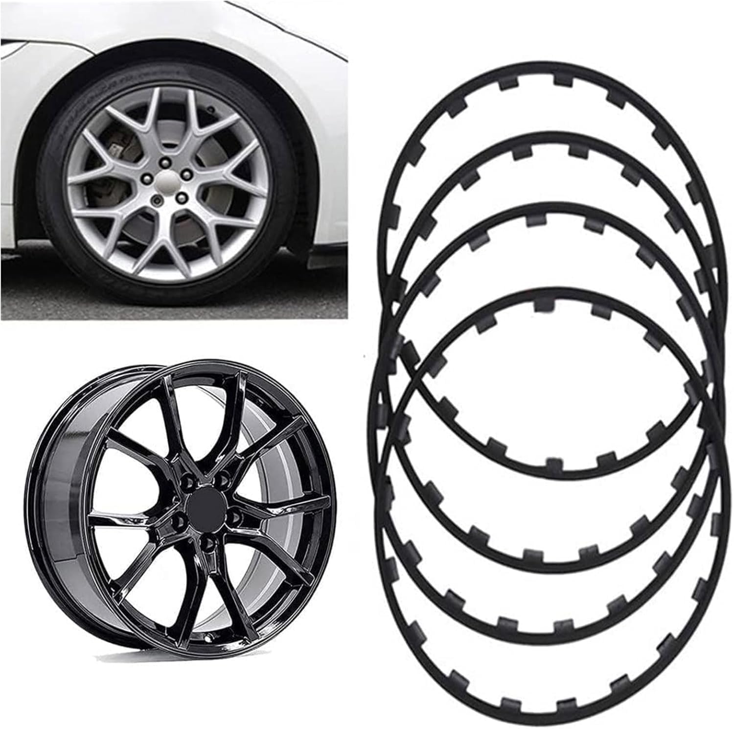 Felgenschutz, 16-21 Zoll Felgenrand Schutzring, Kratzfestes Auto-Umrüstkit, 4Er-Set, Universeller Reifenfelgenschutz Für Alle Modelle