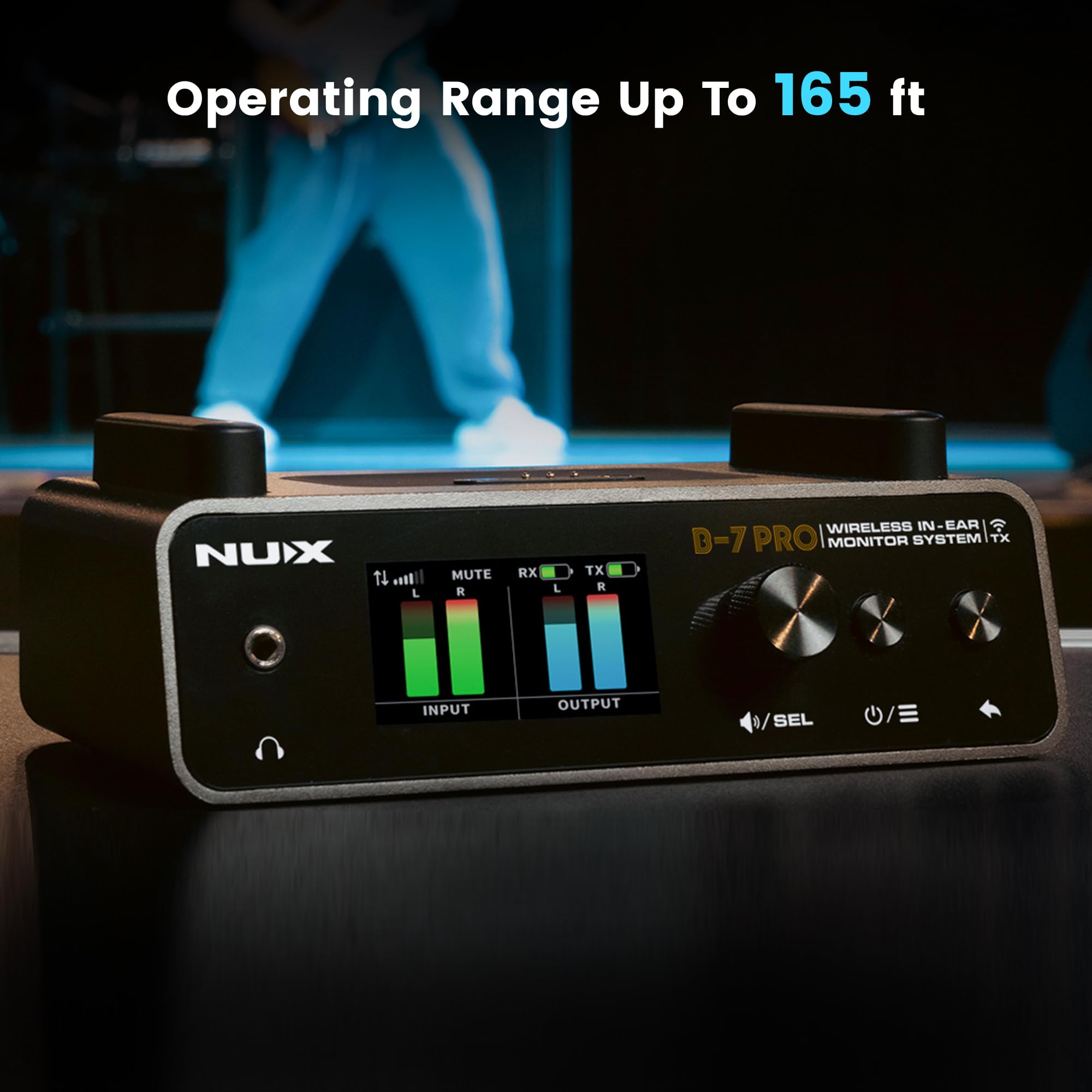 NUX B-7 Pro Stereo Wireless In-Ear Monitor System, 24-Bit 48kHz Stereo Audio, 2,4 GHz störungsfrei, automatische Einrichtung