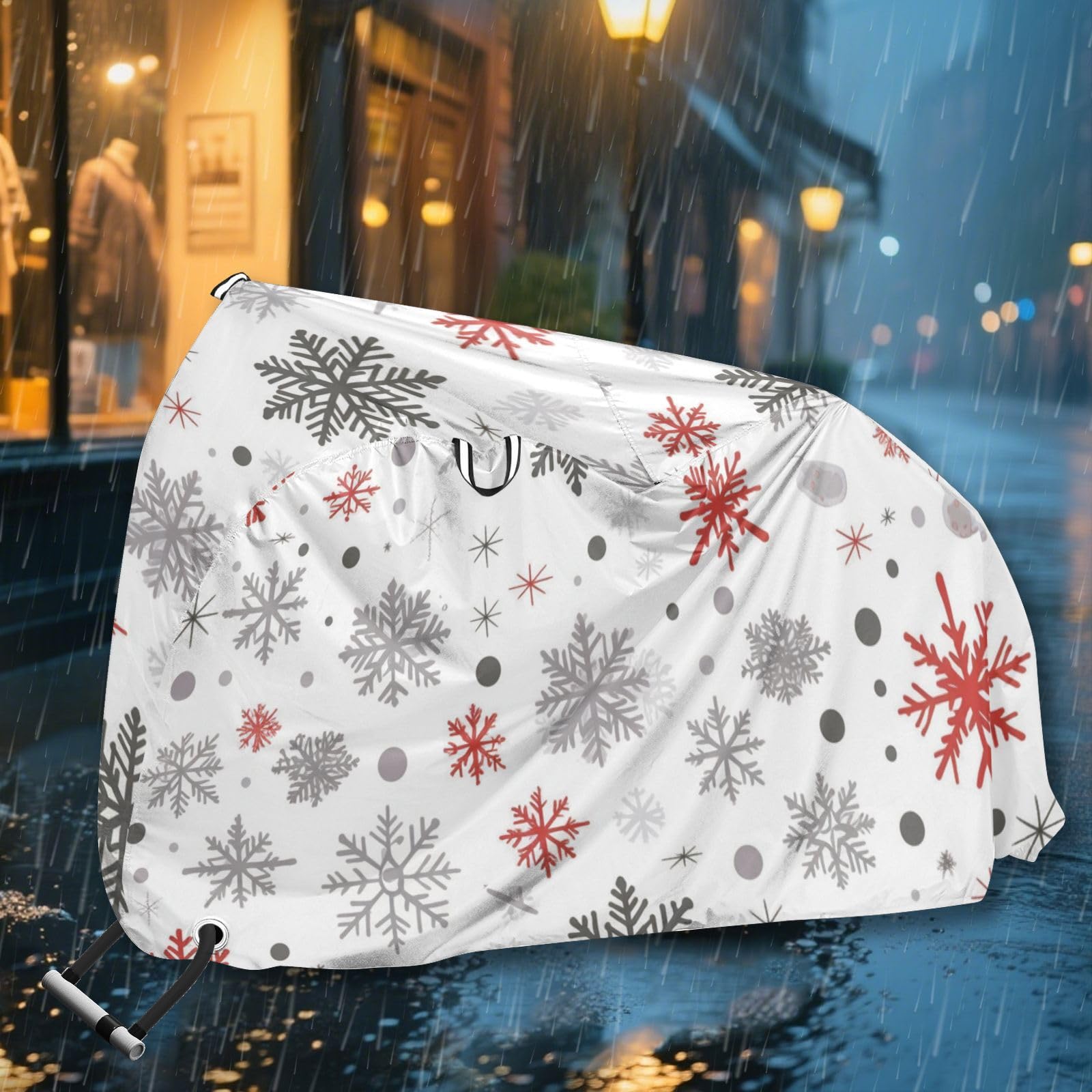 Copertura per moto da esterno impermeabile con fiocco di neve di Natale