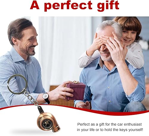 Miniatura 6 de Llavero turbo para automóvil, creativo y encantador llavero de turbocompresor pulido, mini llavero turbo automático, decoración de piezas de