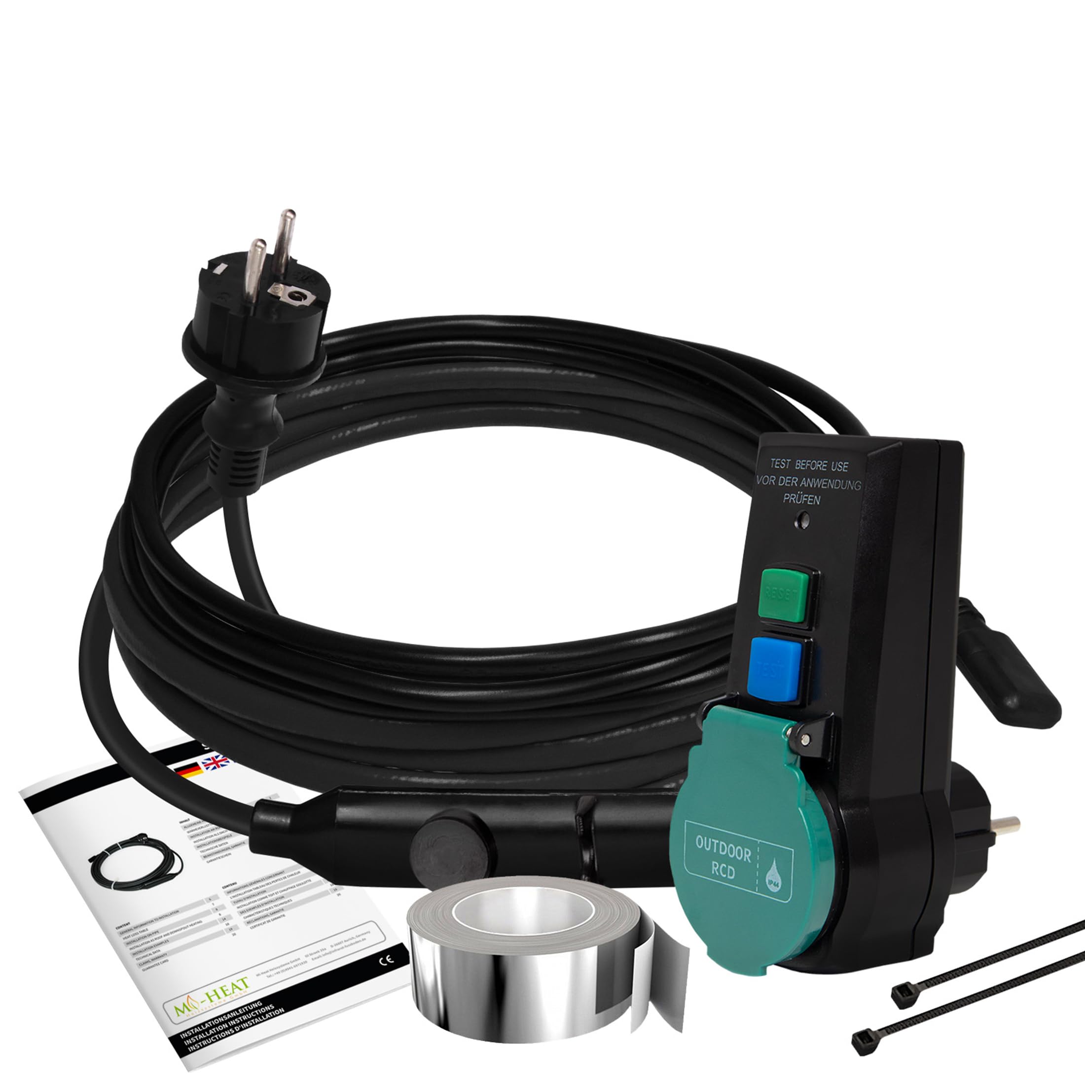 Kit complet de chauffage 6 m avec fiche de protection individuelle et bande d'étanchéité