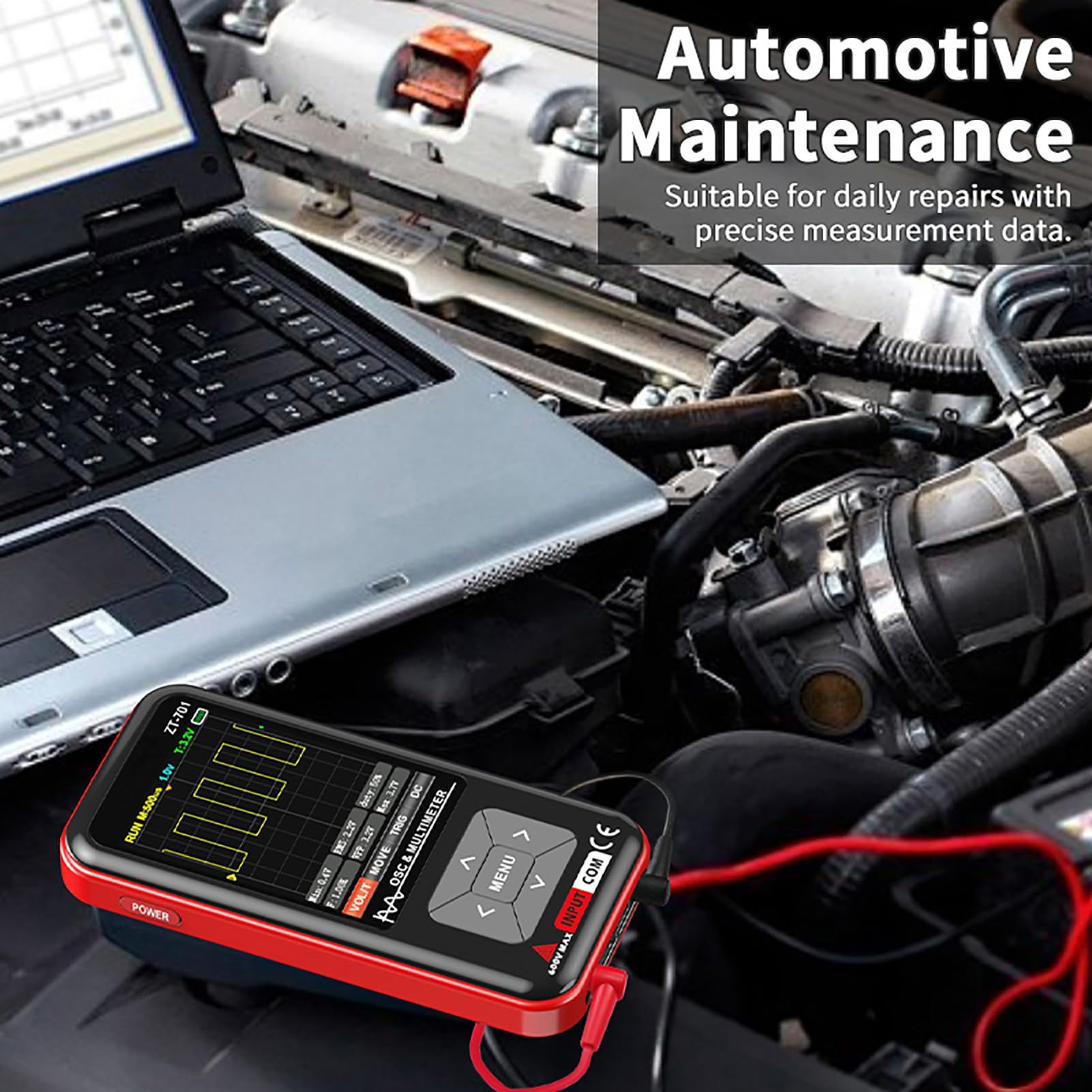 Marhynchus ZT 701 Multimeter, Oszilloskop 2in1 mit 5 MHz Bandbreite, 48 MS/s Echtzeit-Abtastung, 3,2-Zoll-IPS-Bildschirm, USB-Anschluss, für Labortests Zur Reparatur von Haushaltsgeräten (ZT-701)
