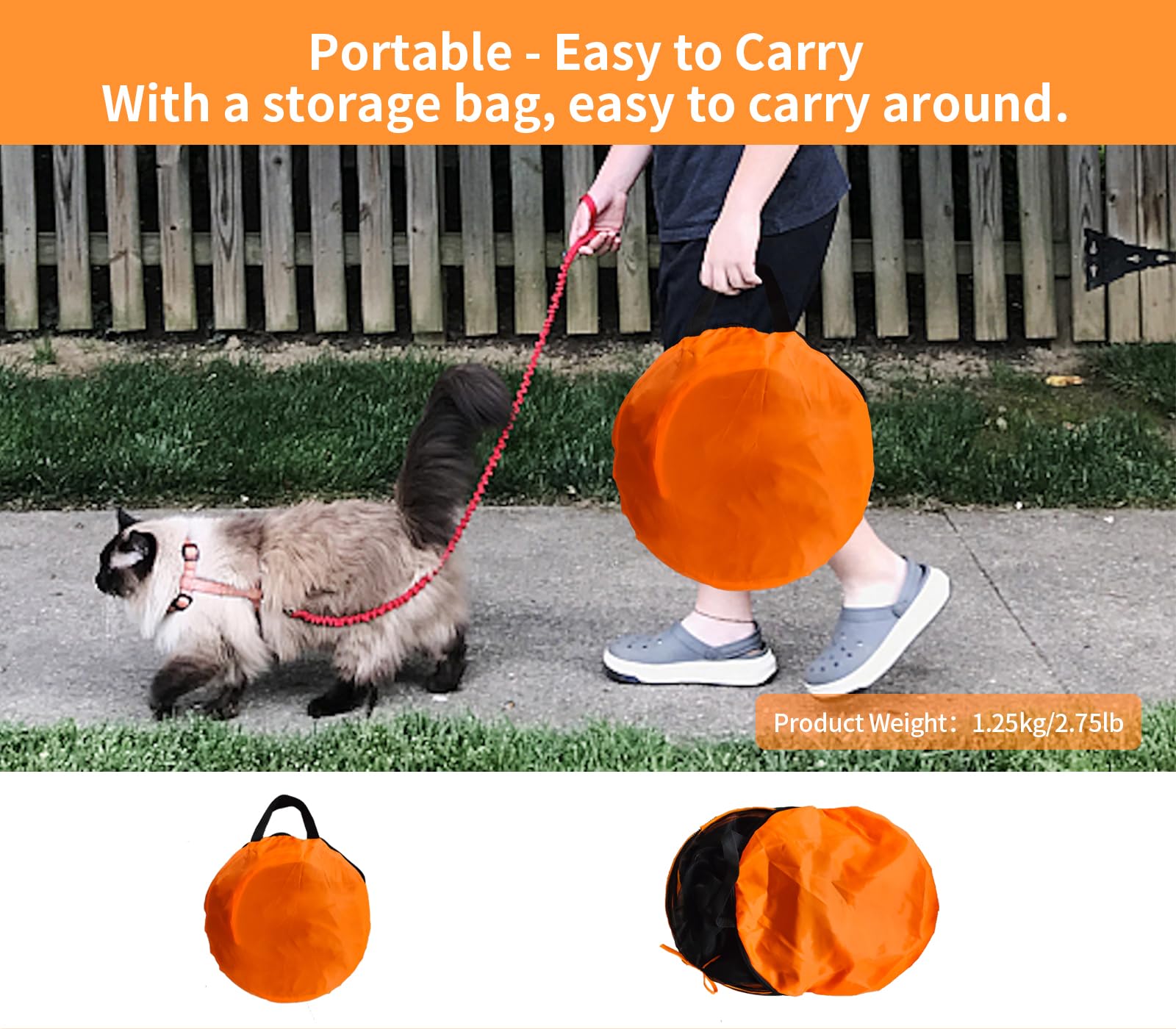 Homegroove Recinzioni per gatti da esterno, recinto per gatti da interno, box pieghevole portatile per gatti (tenda per gatti e tunnel per gatti) per più gatti e piccoli animali, tenda con borsa per