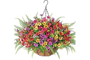 LIFELIKE FAUX HANGING FERNS FOR OUTDOOR DECOR