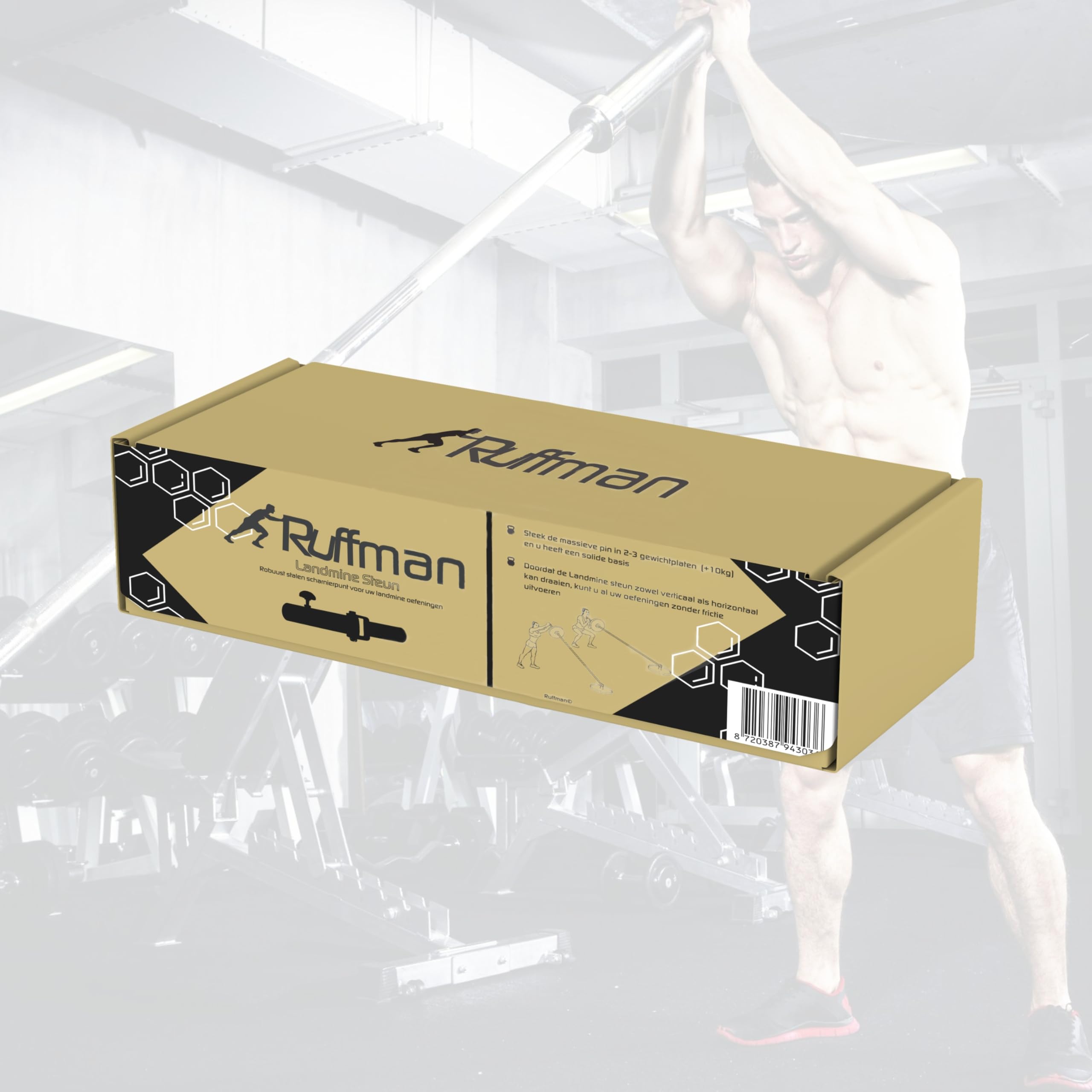 Ruffman Landmine support für Langhanteln 30mm – T Bar Row - Fitness Langhantel Rudergriff - Rückentrainer