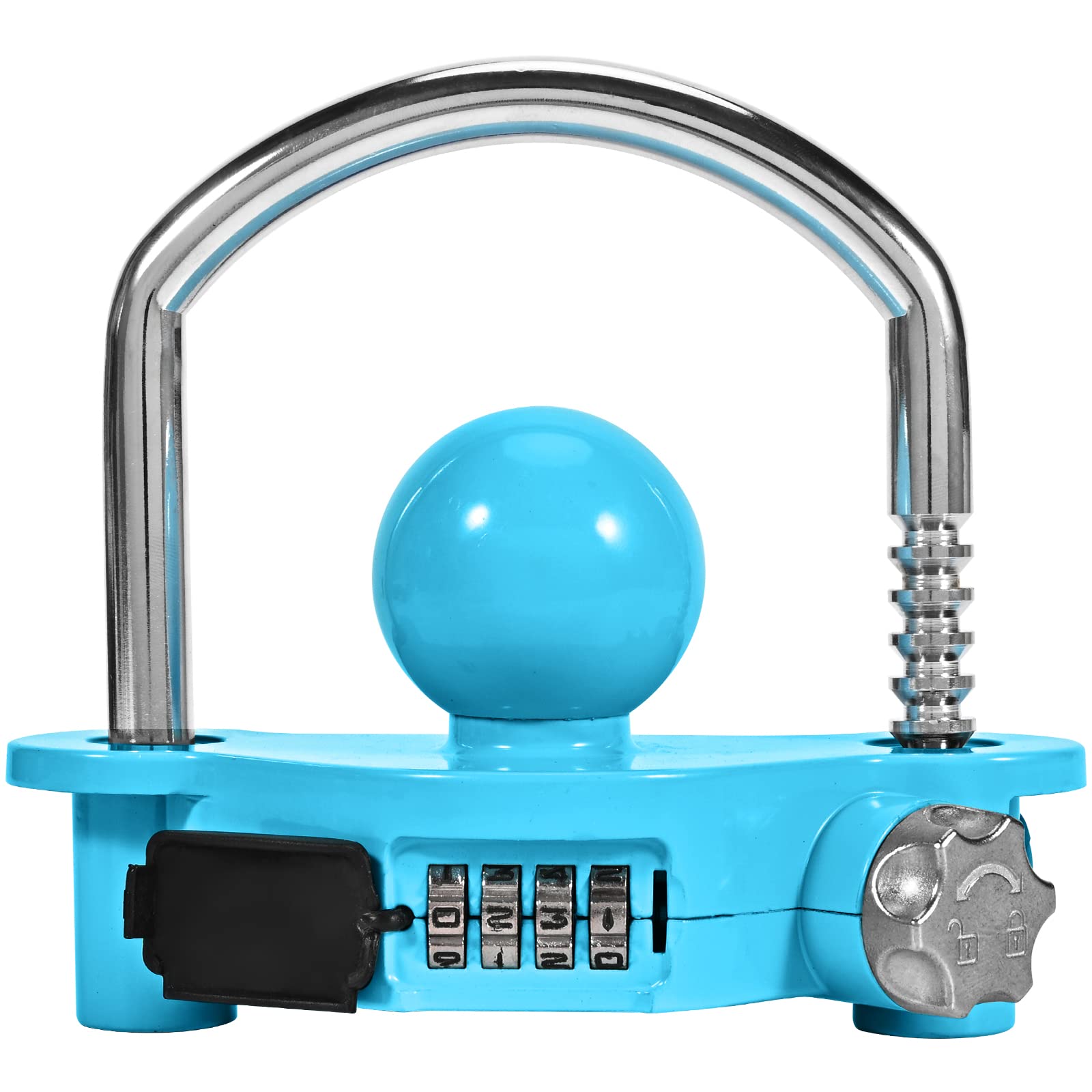 HonesaLoc Trailer Hitch Locks U-Shape Universal Adjustable Storage Security Heavy Duty Patent Design Trailer Coupler Lock with Combination Lock - Blue