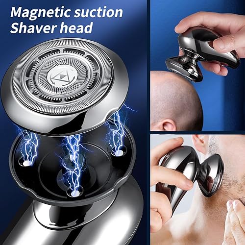 Miniatura 3 de Big Blade - Afeitadora eléctrica para la cara de hombres, 3 en 1, multifuncional, pequeña afeitadora eléctrica para hombre, kit de aseo rotativo