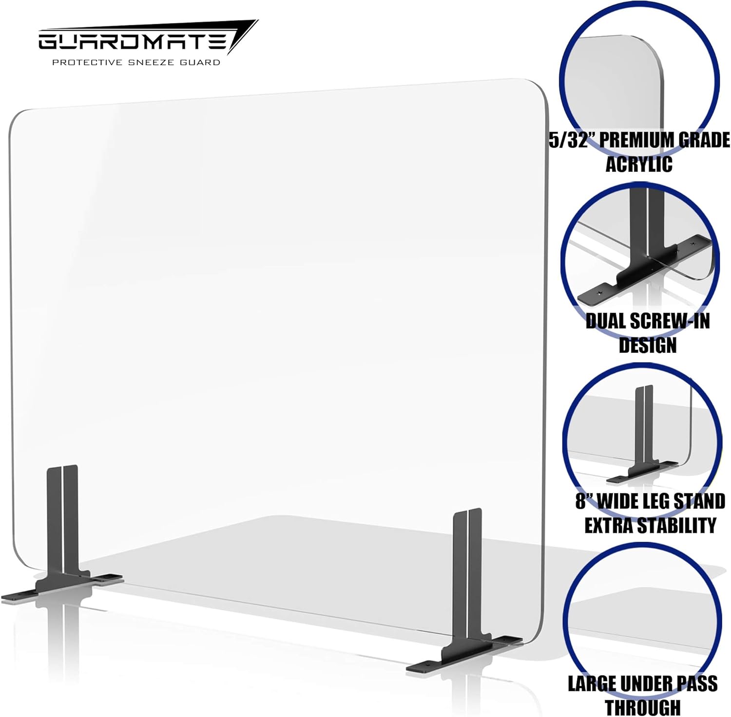 Crazy Clearance GUARDMATE | Premium Plexiglass Shield Commercial Grade Sneeze Guard | Acrylic Divider Portable Plastic Barrier Shield Reception Desk Cashier Checkout Counter (36 Wide x 24 Tall) Flash Deals - 40% OFF GUARDMATE | Premium Plexiglass Shield Commercial Grade Sneeze Guard | Acrylic Divider Portable Plastic Barrier Shield Reception Desk Cashier Checkout Counter (36 Wide x 24 Tall)