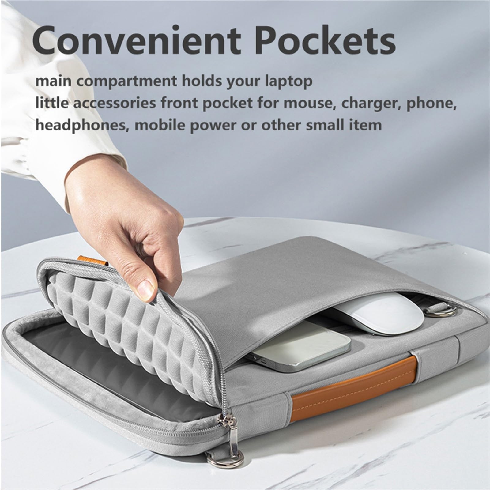 Funda para Tablet Bolso de Hombro a Prueba de Golpes for Tableta, Funda portátil con Cremallera for Tableta para Hombres Y Mujeres(Gray Shoulder Bag)