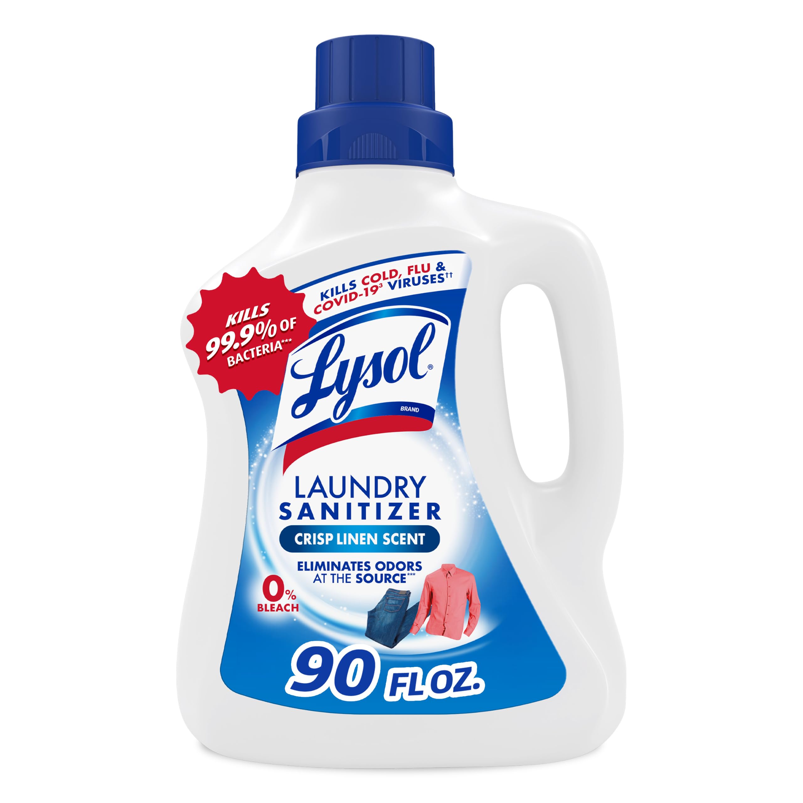 Lysol Laundry Sanitizer Liquid, Detergent Additive, Crisp Linen, 90oz