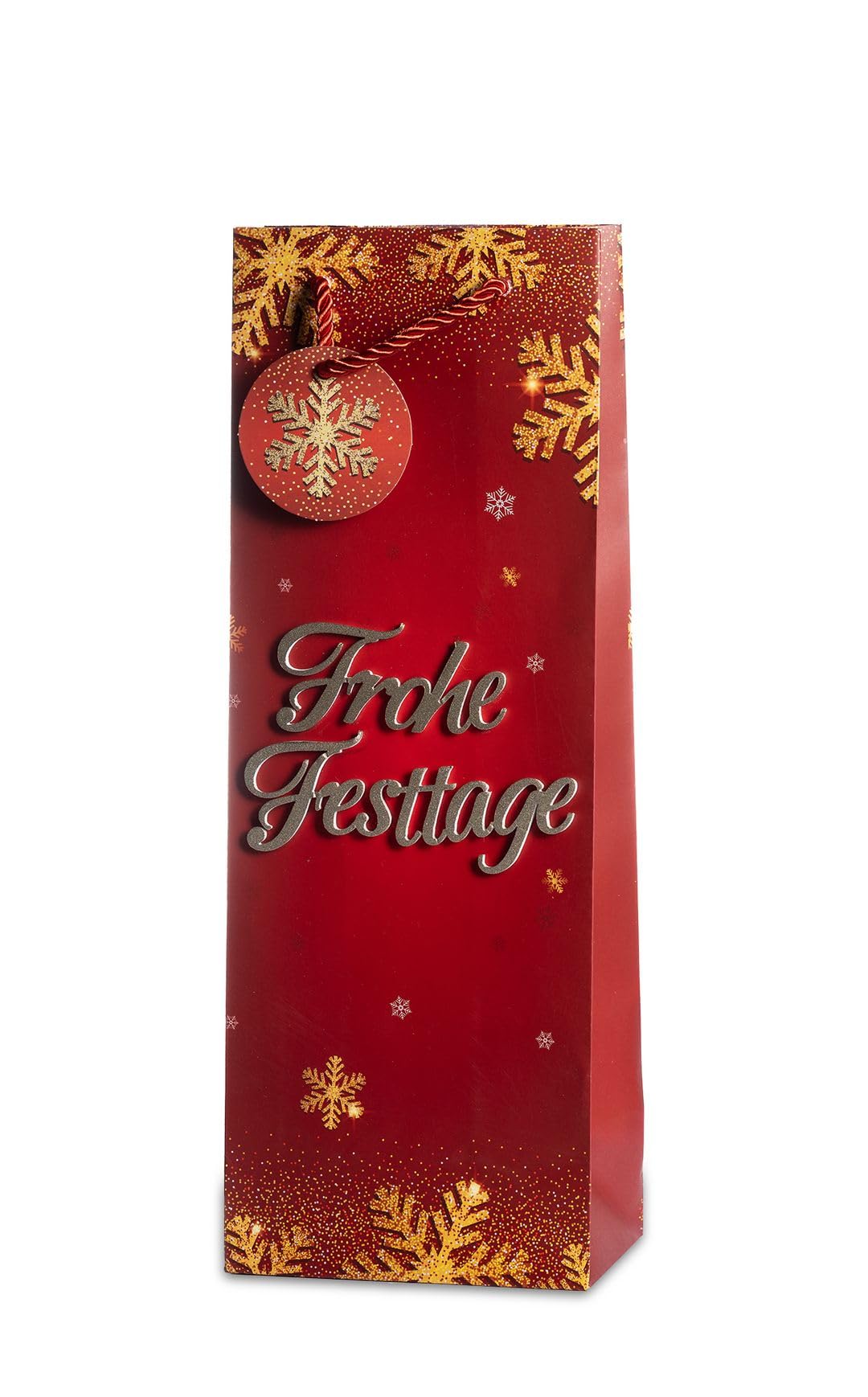 Laro Premium Line Weinflaschentüten Geschenktüten Weihnachten/3d-Schriftzug 10/20/40/100stk Größe: H36x B13x T8,5x cm Flaschentüte, Anzahl:100, Muster Tüten:Weihnachten 3d Schriftzug