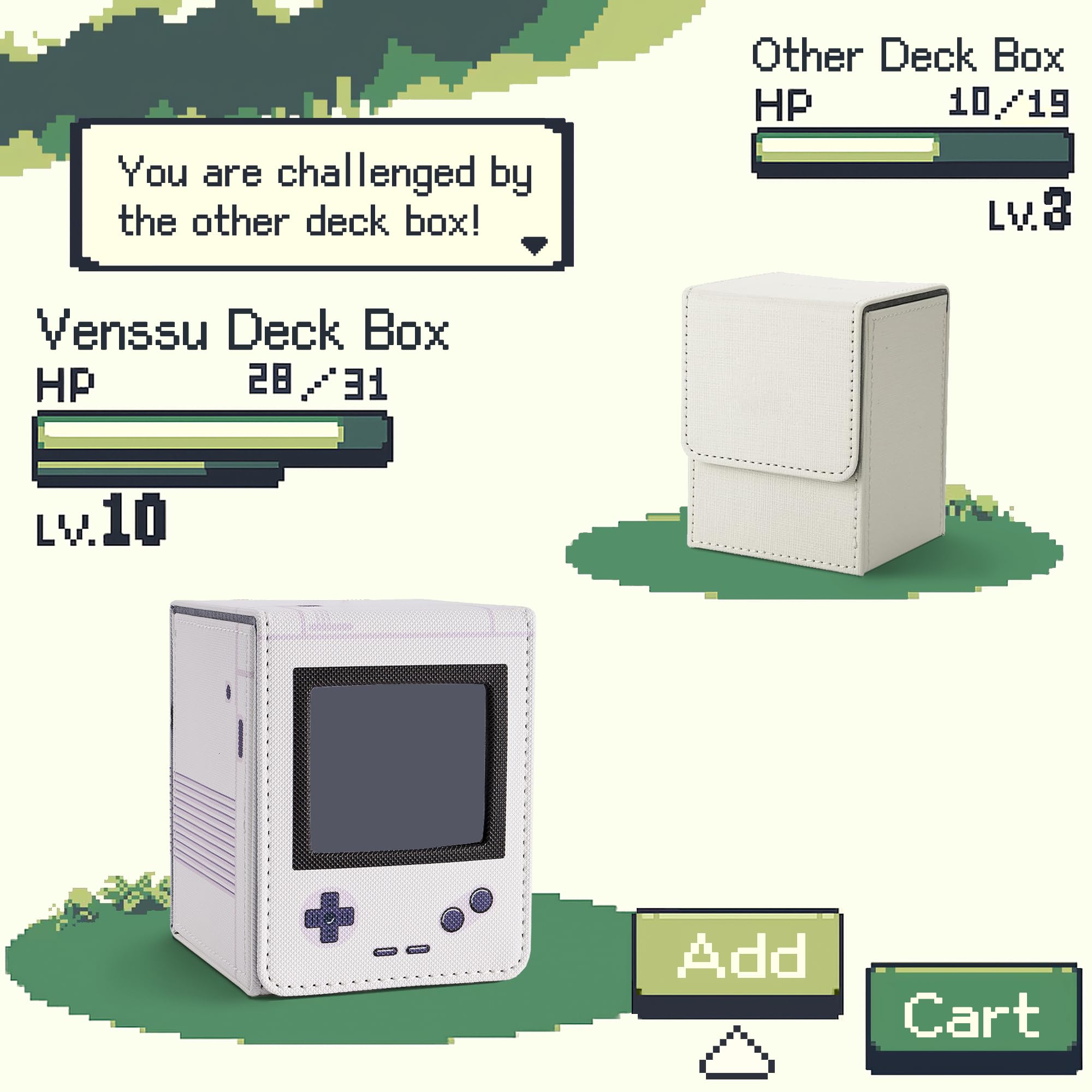 Venssu MTG Deck Box con display frontale Commander (bianco)