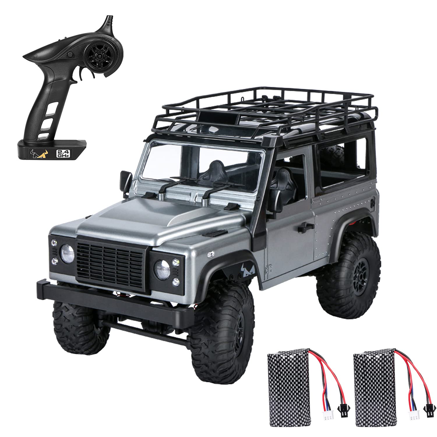 GoolRC MN 99s 2.4G 1/12 4WD RTR Crawler RC Car Off-Road Truck for Land Rover Vehicle Models 2 batteries