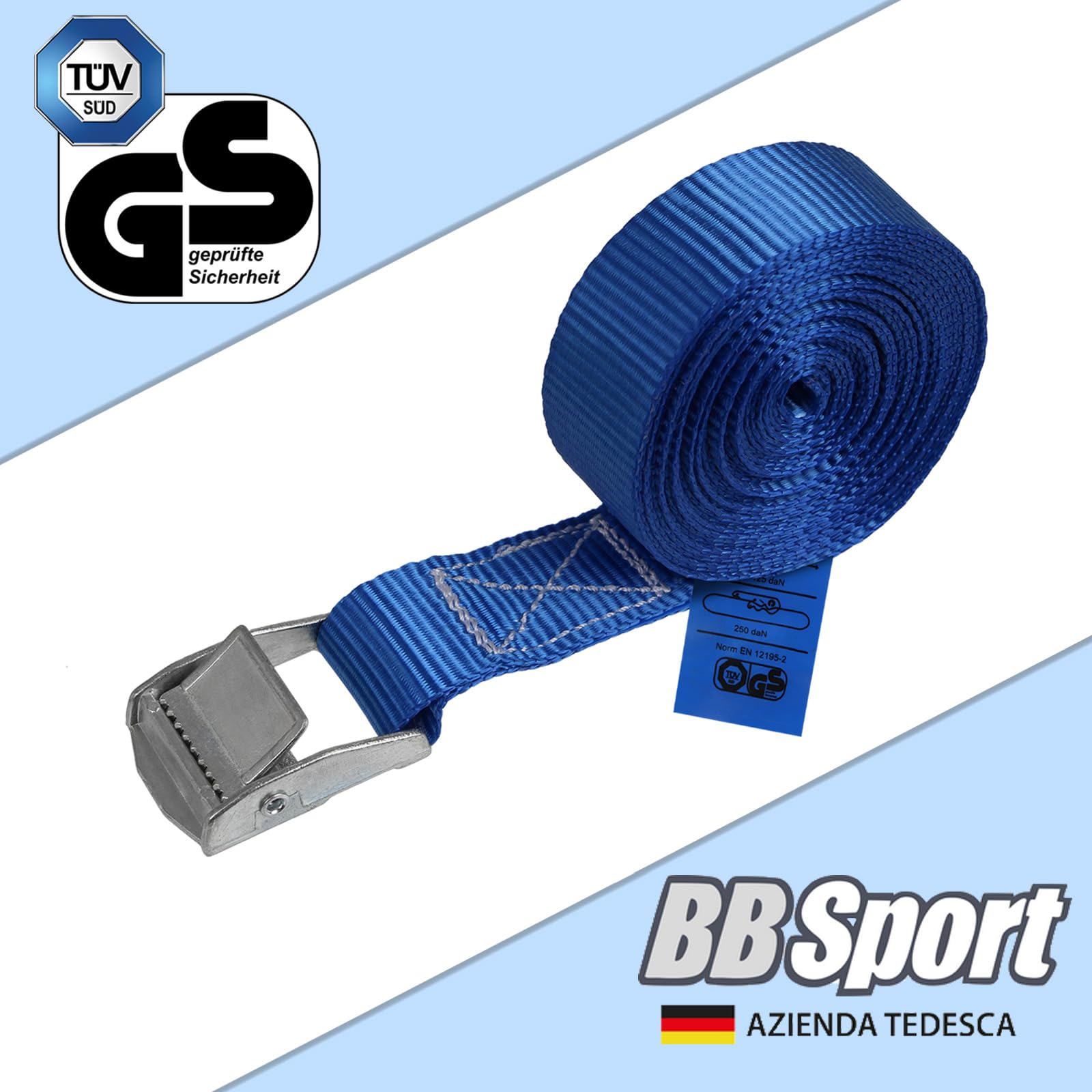 BB Sport Cinghie Di Fissaggio Per Carico - Resistenza 250kg, 4 Pezzi 2.5cm X 4m - Foto 7