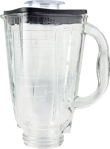 Frasco de cristal cuadrado de 5 tazas con tapa de repuesto 014709 compatible con licuadoras Oster