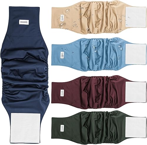 Vecomfy Bandas para el vientre para perros machos (paquete de 5), pañales de primera calidad, lavables, reutilizables, para cachorros pequeños, a