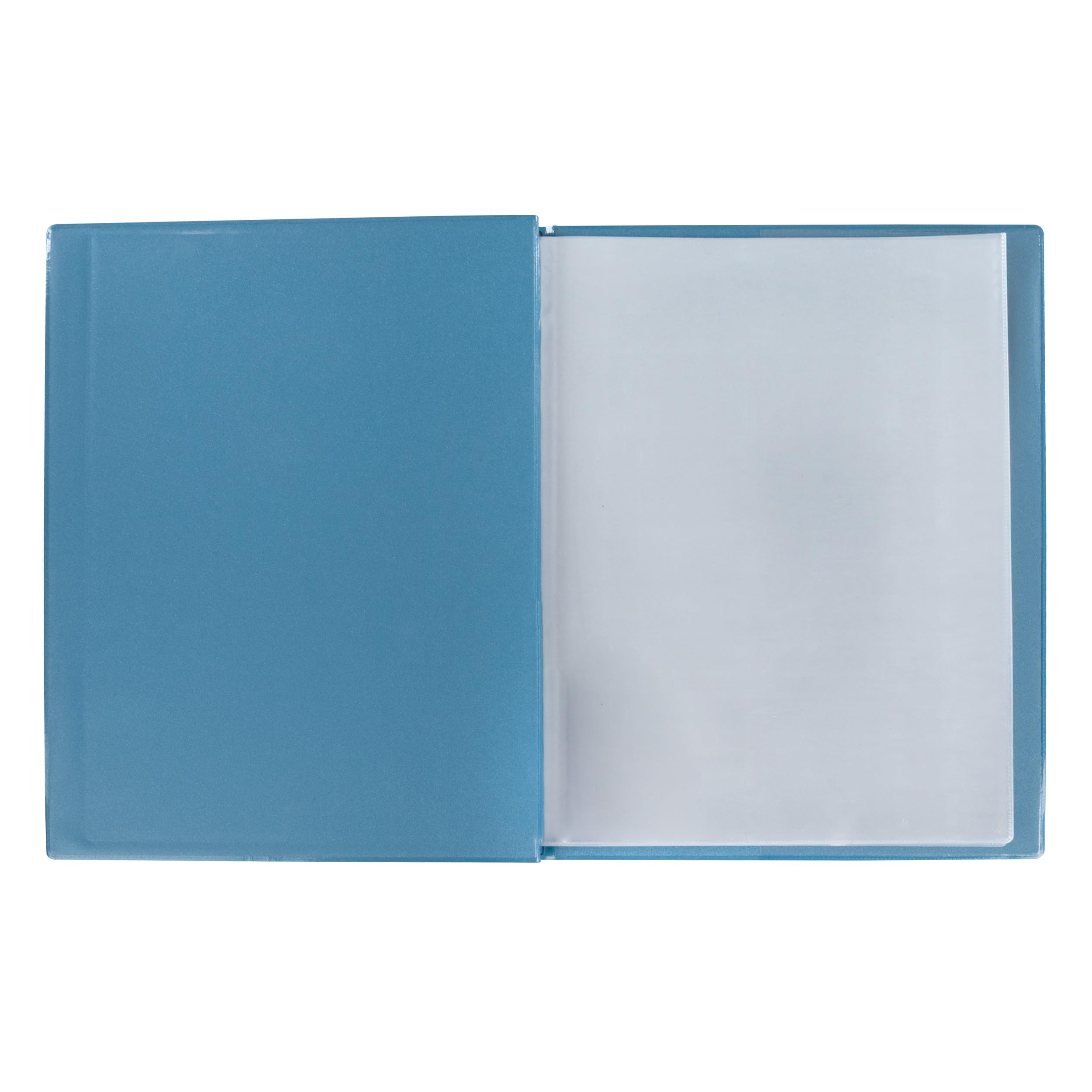 Idena 22087 - Cartella per pagelle con 12 buste trasparenti, cartellina per documenti A4, raccoglitore a vista in blu pastello, cartellina per pagelle, documenti e molto altro
