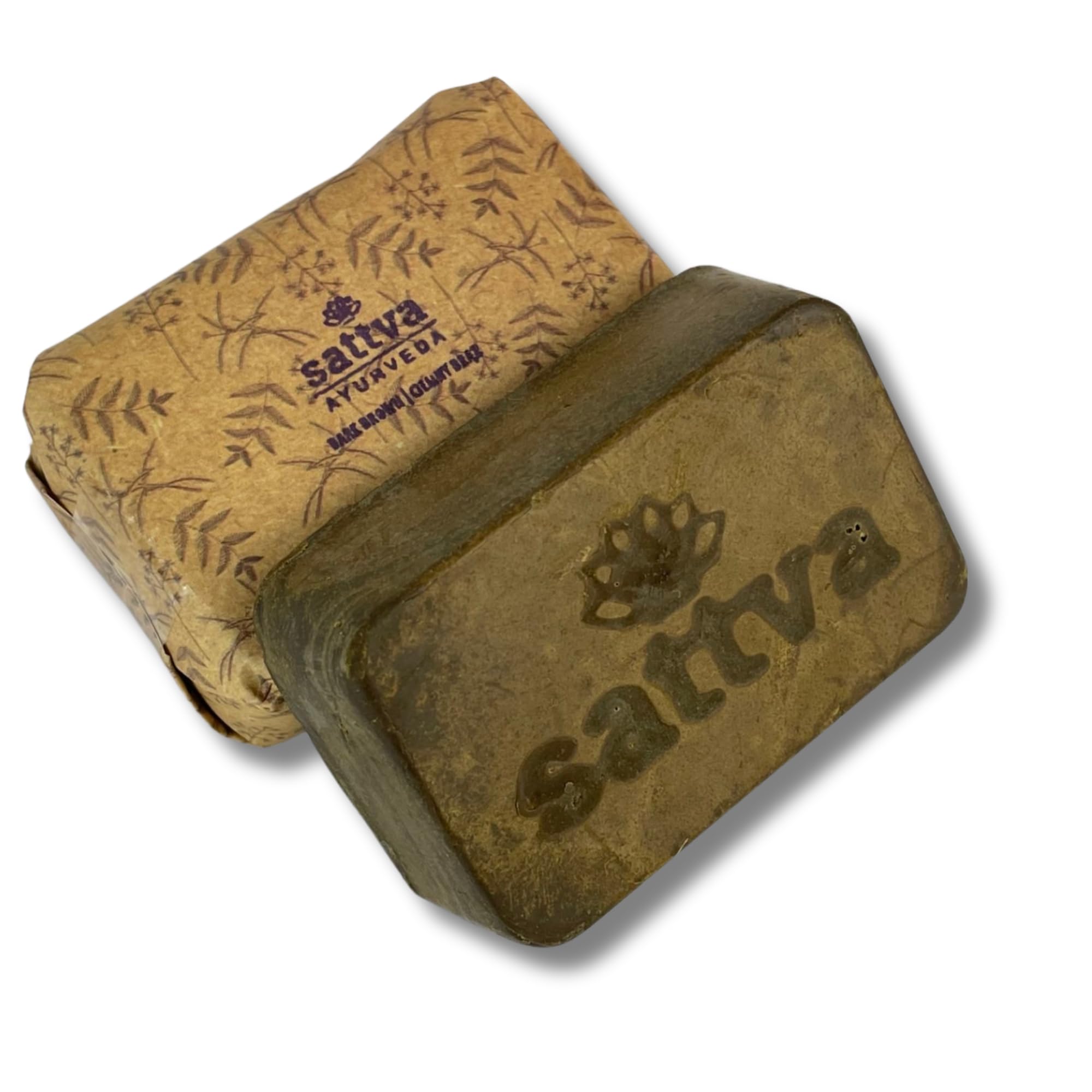 Sattva Ayurveda - Naturalna farba do włosów w bloku Henno Ciemny Brąz - regenerująca ekologiczna farba do włosów ECOCERT