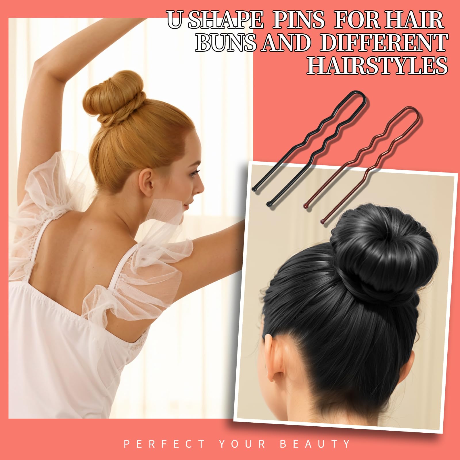 Teenitor Brown Black Bobby Pins Hair Pins 300pcs Hair Bobby Pins for Women view 4