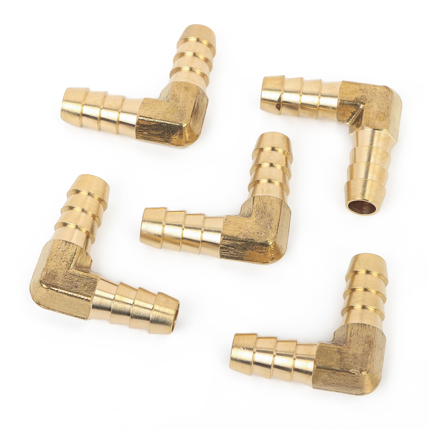 Ltwfitting Hose Id 1 : 5/16, Hose Id 2 : 5/16(8Mm) 90 Deg Elbow Brass Barb Fitting 5/16-Inch X5/16-Inch(8Mm) Hose Id Air/Water/Fuel/Oil/Inert Gases (Pack Of 5)