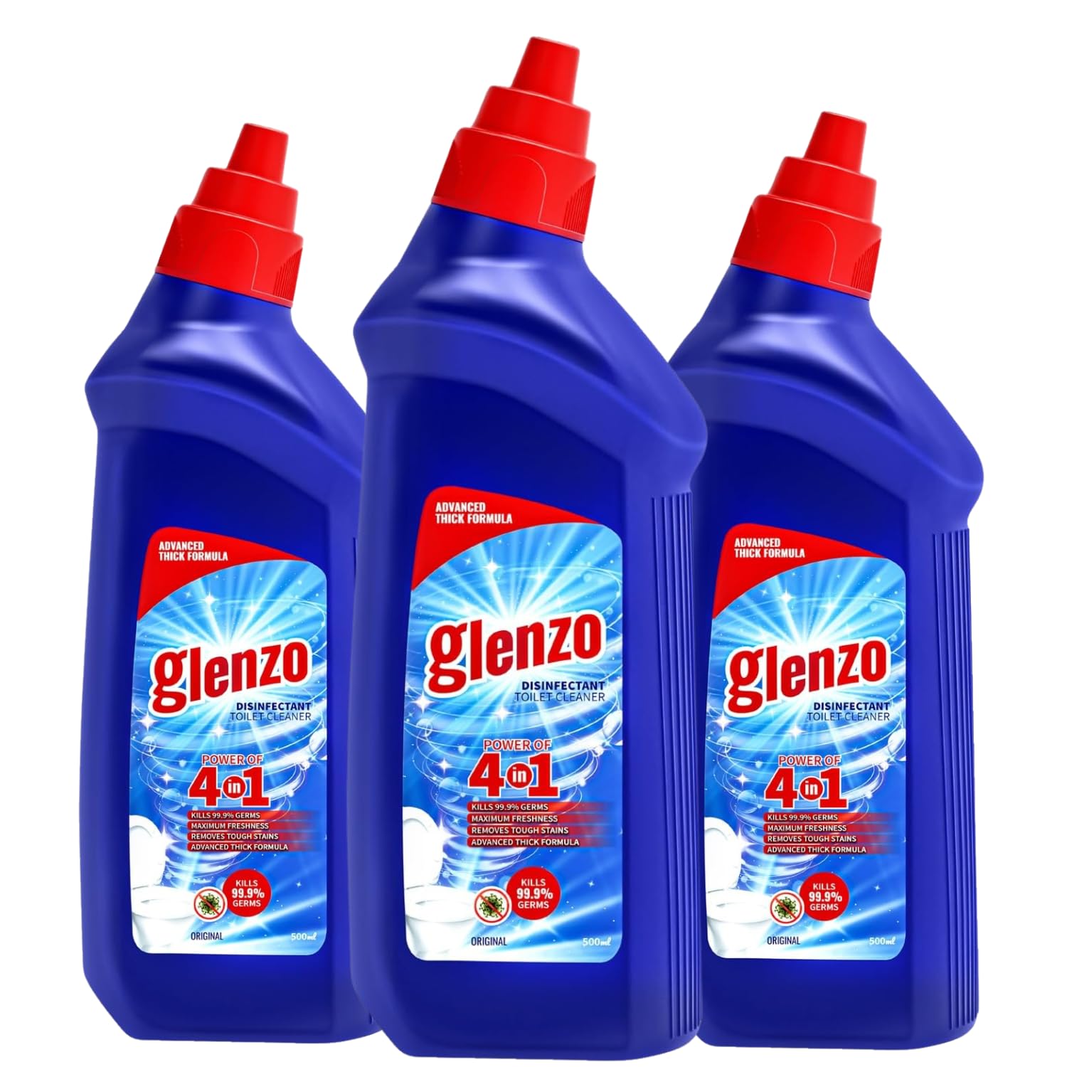 GLENZO Disinfectant Toilet Cleaner 500ml (Pack of 3) - Advanced Thicker Formula, Tough Stain Remover, Long-Lasting Freshness (B0D812ZJGG) Amazon Price History, Amazon Price Tracker