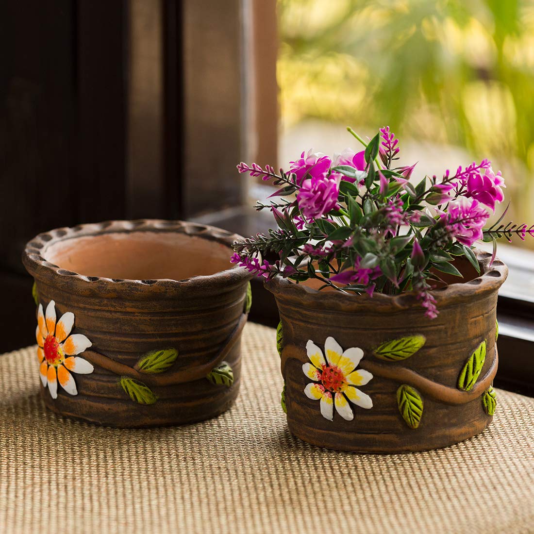 See full amazon price history chart for ExclusiveLane Mud Blossom Table Planters for Living Room (Set of 2, Handpainted) | Flower Pots Terracotta Planters Pot for Home Decoration Plant Pot for Indoor Plants Clay Terracotta Pots for Plants ExclusiveLane Mud Blossom Table Planters for Living Room (Set of 2, Handpainted) | Flower Pots Terracotta Planters Pot for Home Decoration Plant Pot for Indoor Plants Clay Terracotta Pots for Plants (B08D7DLHJ6) Amazon Price History, Amazon Price Tracker