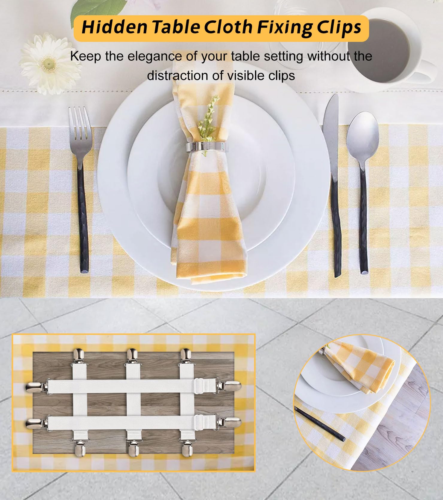 Clip Per Tovaglie Anyuan Boy - Confezione 7 Pezzi, Elastiche, Per Tavoli Da Picnic E Interni