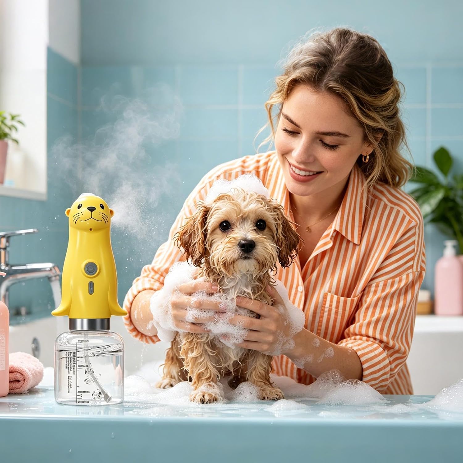 Electric Dog Shampoo Foaming Dispenser 350ml Rechargeable Soap Foamer image 4