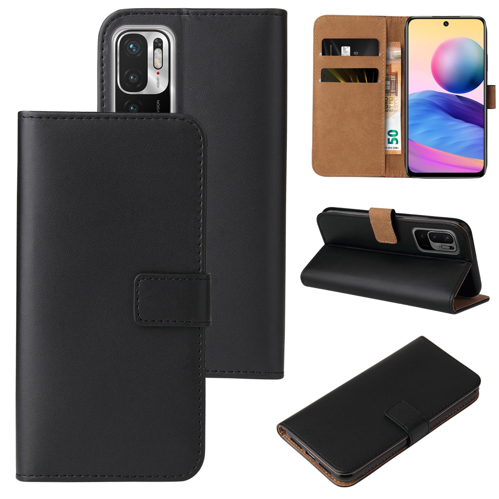 LBH Handyhülle für Xiaomi Redmi Note 10 5G – Flip Case Wallet, Standfunktion, Magnetverschluss