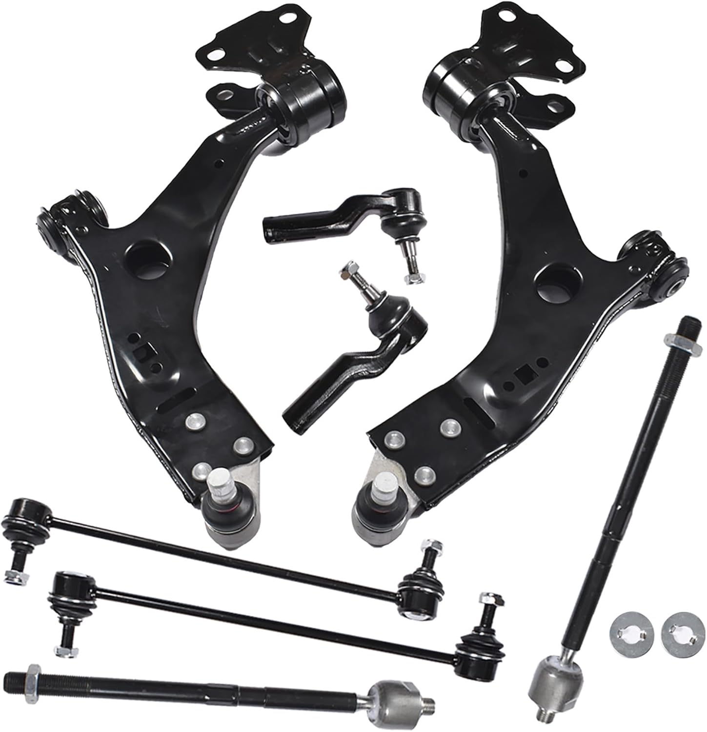 WFLNHB Front Suspension Kit Lower Control Arm Ball Joint Sway Bar Link Tie Rod End Kit 8 Piece Set Replacement for Ford Escape 2013-2018