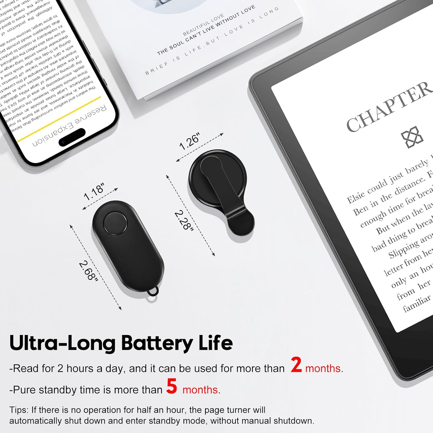 Virador de página de controle remoto para Kindle Paperwhite Scribe Oasis & iPad Ebook Reading, Kindle Page Turner Clicker Acessórios para iPad, Tablets Android, Câmera, Gravação de Vídeo, Kindle Page 6 71y0oZzjFLL. AC SL1500