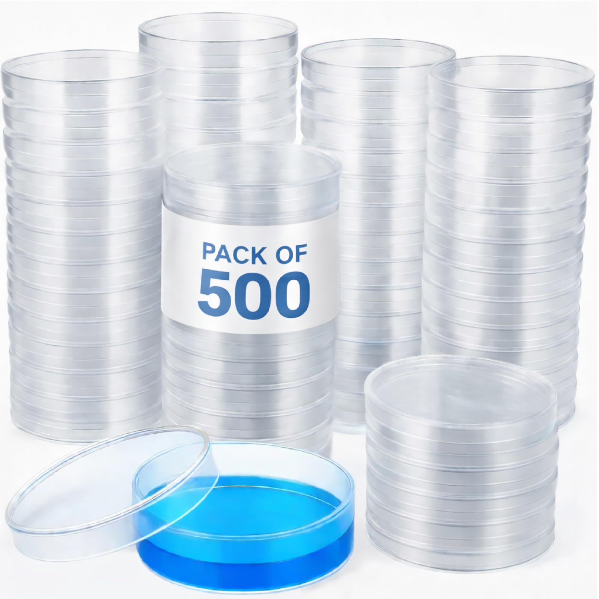 Celltreat Petri Dish, Slippable, Sterile, 100 mm x 15 mm, 25 per Bag, Clear (Pack of 500)