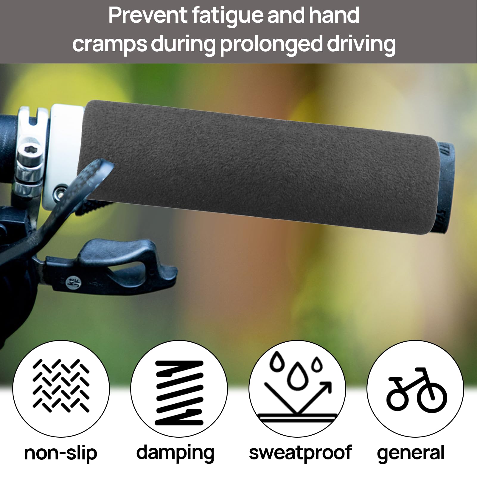 4 Coprimanopole In Spugna Universali XENQITO - Antiscivolo, Anti-vibrazione, Per Manubri Moto E Bici