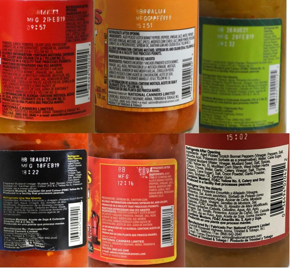 Matouk’s Caribbean Heatwave Calypso, Hot Pepper, West Indian,Soca, Flambeau & Trinidad Scorpion Pepper Sauce 6-Pack – Product of Trinidad & Tobago – Curated & Packaged by ODatzGood image 4