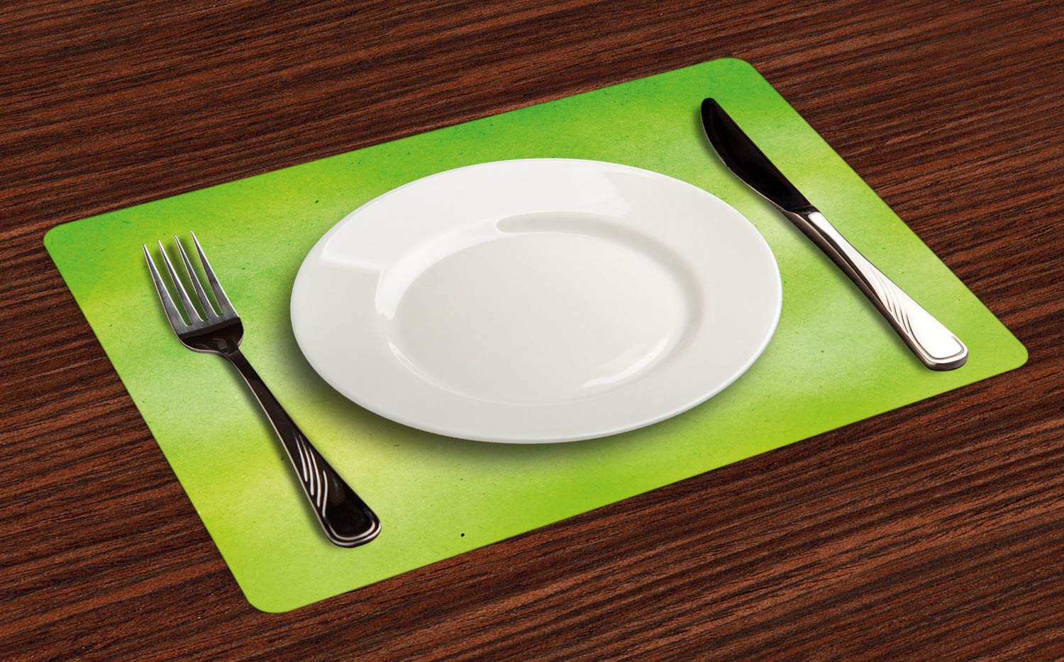 Abakuhaus Set Di 4 Tovagliette Americane In Tessuto Lavabile – Verde Lime Con Acquerello – Impermeabili E Antimacchia - 3