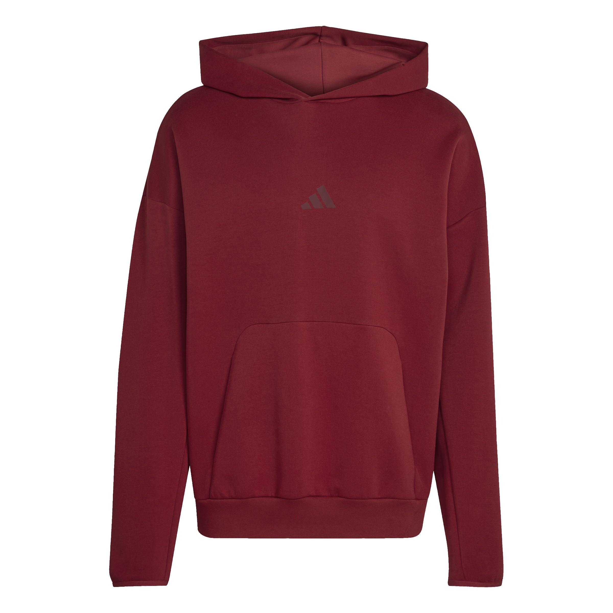 adidas Men's FUTURE ICONS SMALL LOGO HOODIE, active maroon, S