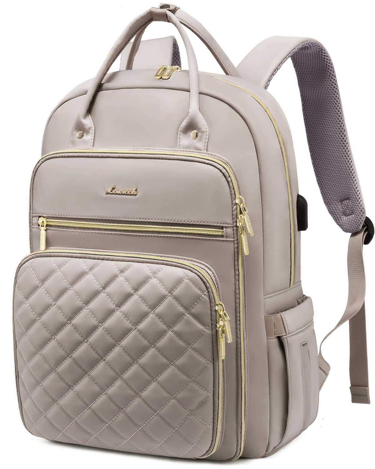 LOVEVOOK Laptop Backpack for Women, Water Resistant Travel Work Backpacks Purse Stylish College Business Teacher Nurse Computer Bag with USB Charging