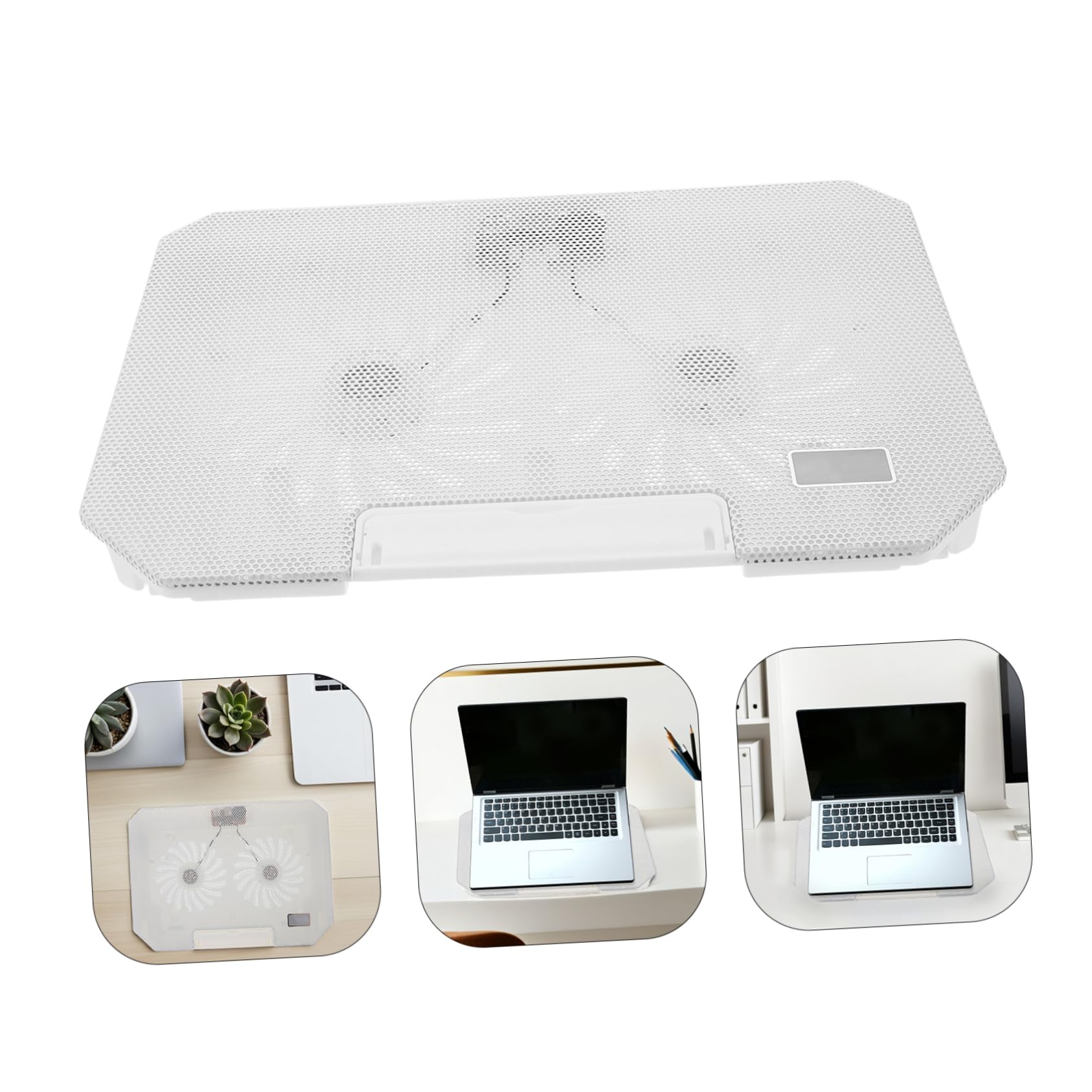 HOMSFOU Pad Raffreddamento Regolabile per Laptop con Ventole Silenziose e Porte USB Ergonomico per Notebook Gaming Design Portatile e per Lavoro e