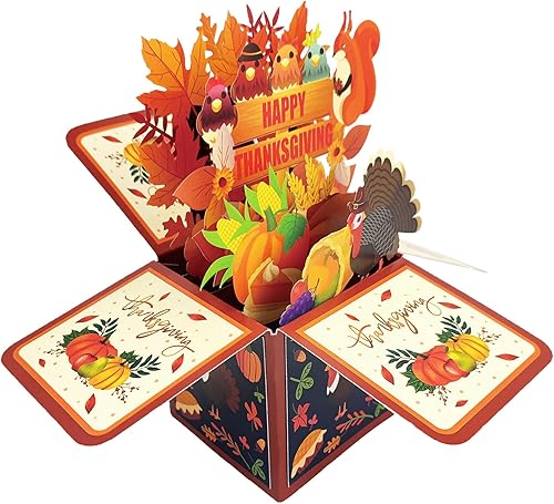 Tarjeta desplegable de pavo de Acción de Gracias para niños, divertidas tarjetas de felicitación 3D de Acción de Gracias para fiesta de otoño, la disponible en Yaxa Peru