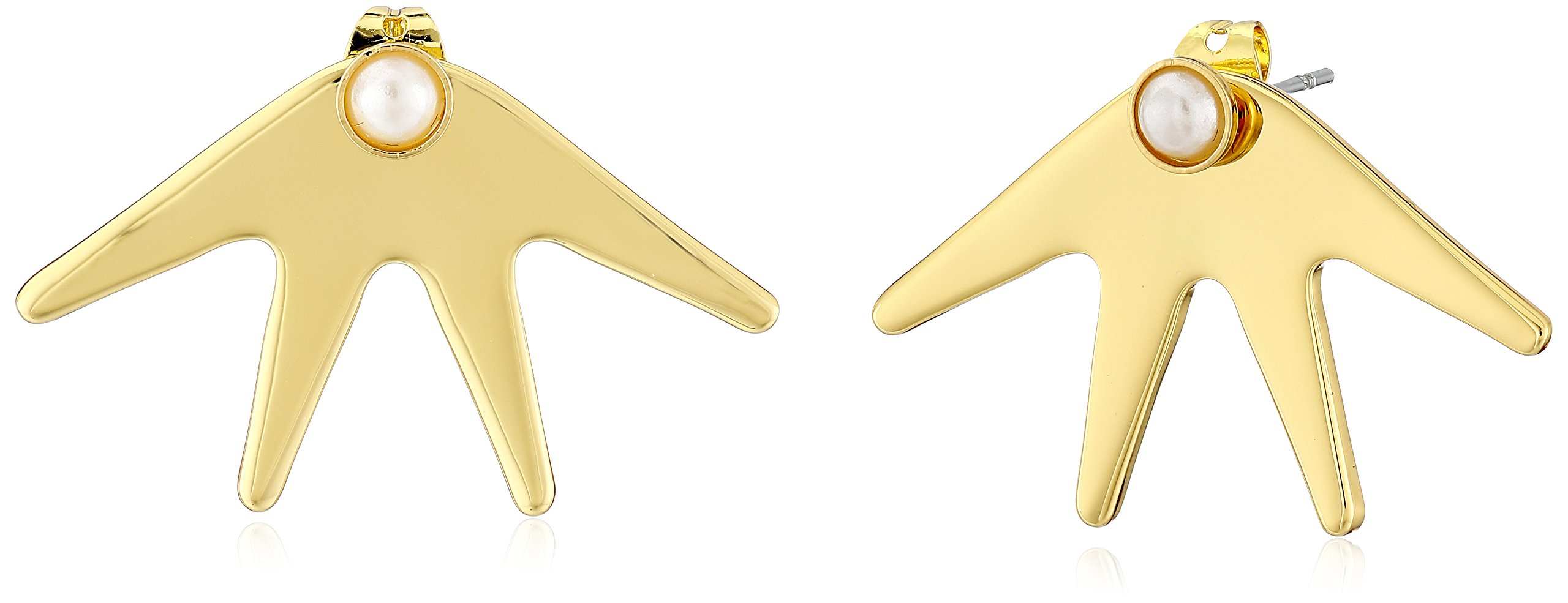 CC Skye Stefani Gold-Tone Double-Sided Stud Earrings