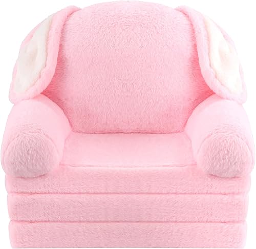 ANTSOUL Sofá infantil con función plegable, sofá para niños elige telas de felpa corta y colores para 1-3 años