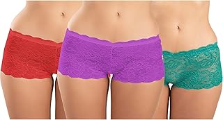 fims - fashion is my style Cotton Lycra Net Boy Short Panty for Womens, Mid Rise, Satin, Hipster Panties, Daily Use, Back and Front Coverage, Brief, See Main Image to Check How Many Panty You Will Get-picture-31