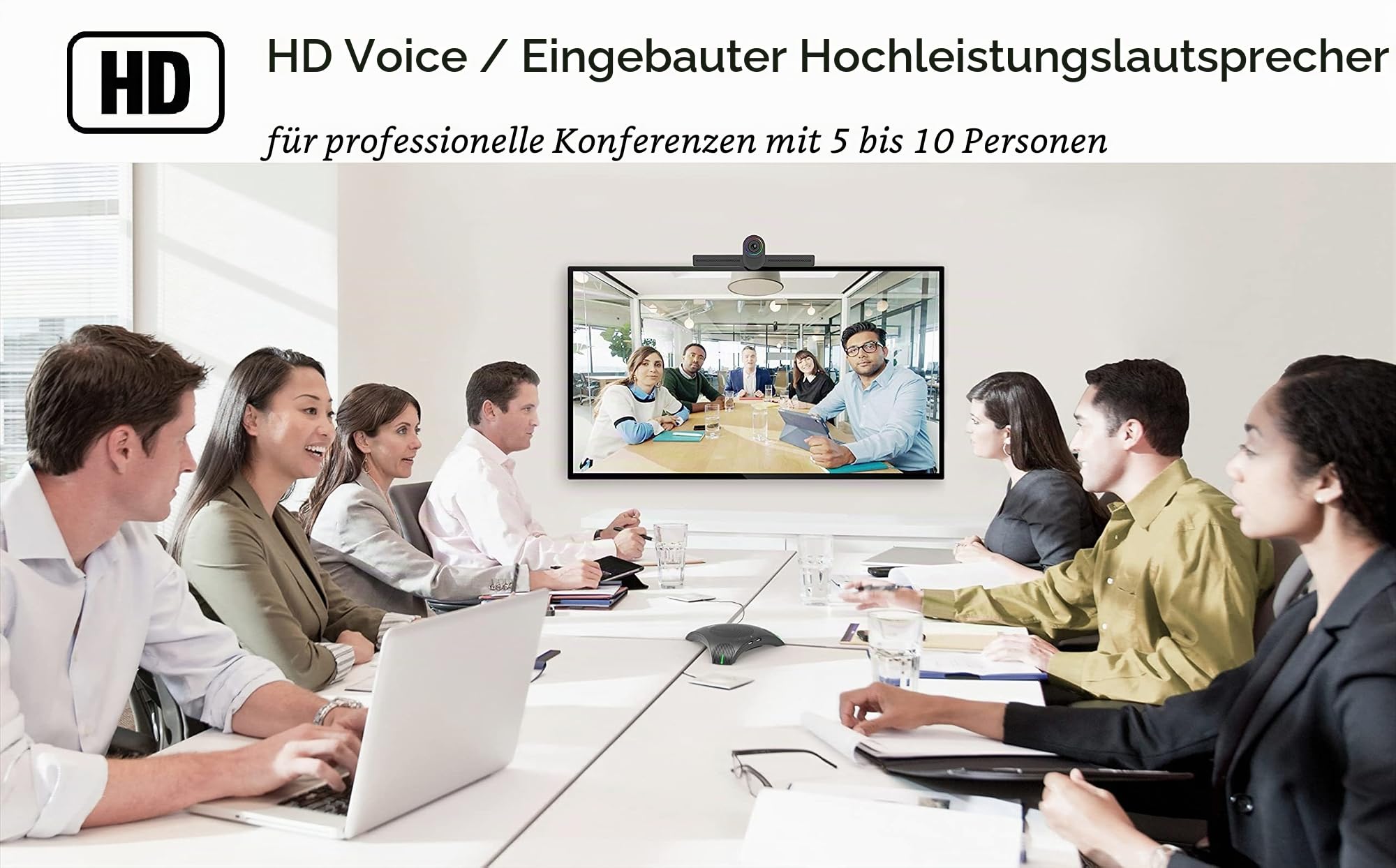 Octopus konferenzlautsprecher mit mikrofon, USB Lautsprecher und omnidirektionales Mikrofon, kristallklarer Klang, Plug-and-Play, für Besprechungsräume oder Home Office