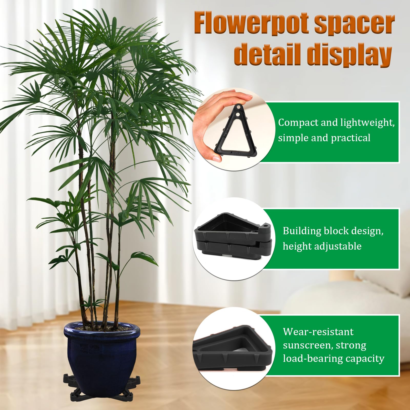 Sgphrzlt 12PCS Large Pot Risers for Outdoor Indoor Planters, Non-Slip ...