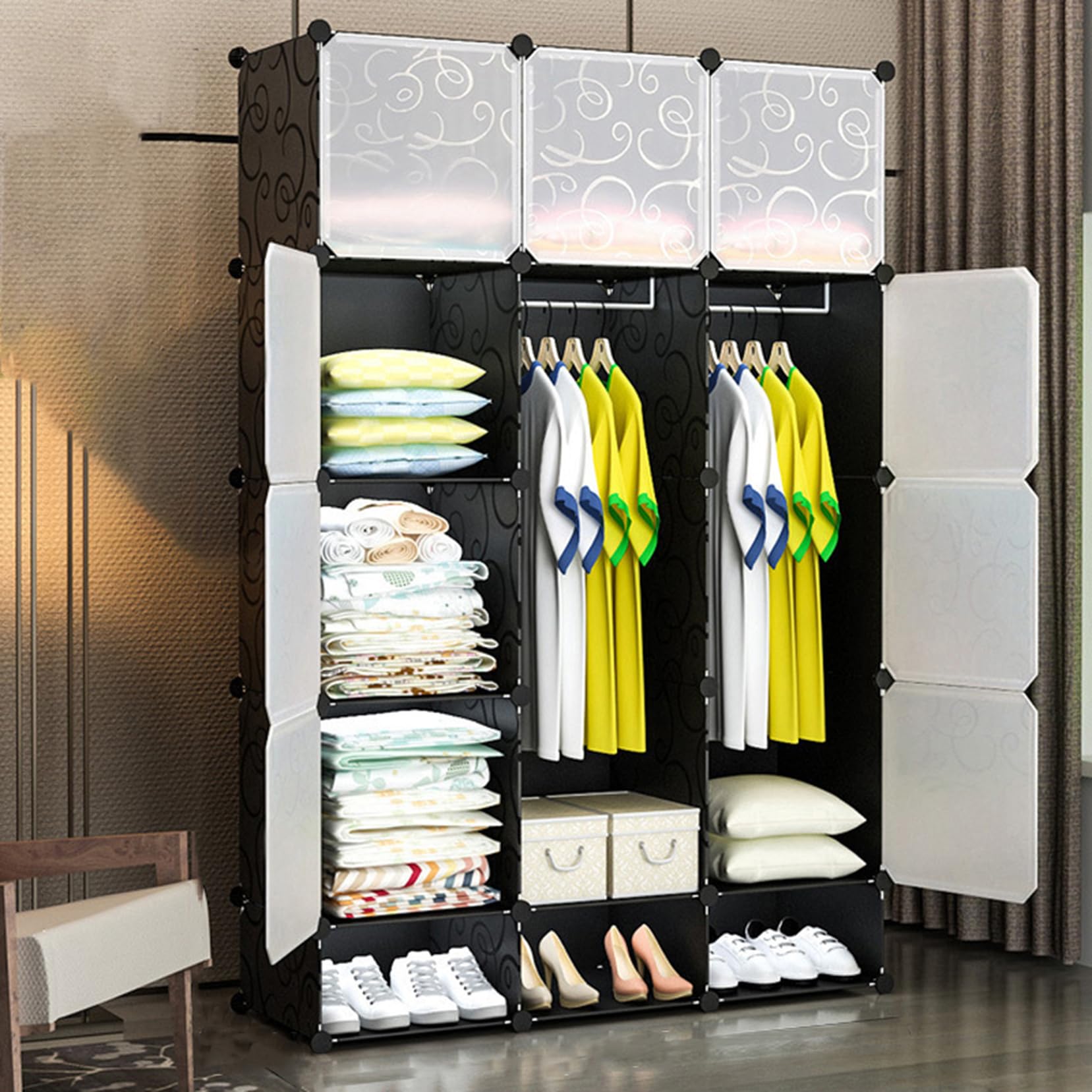 Amazon｜洋服収納ラック 20扉 DIY クローゼット 組み立て式 ワード