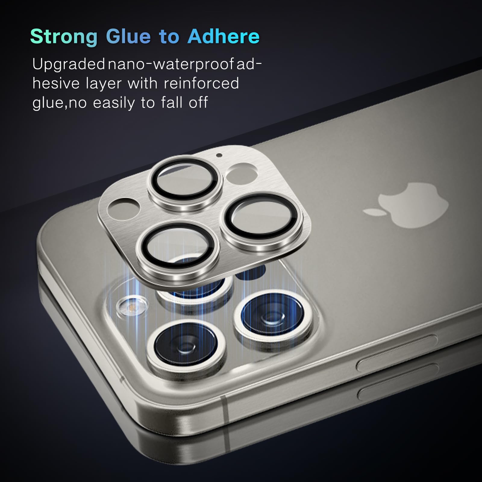 Protezione Obiettivo In Vetro Temperato E Lega Metallica Per IPhone 16E (2025) - Anello Colore Originale - Copri Obiettivo Posteriore Anti-Urto (Nero, 2 Pezzi)
