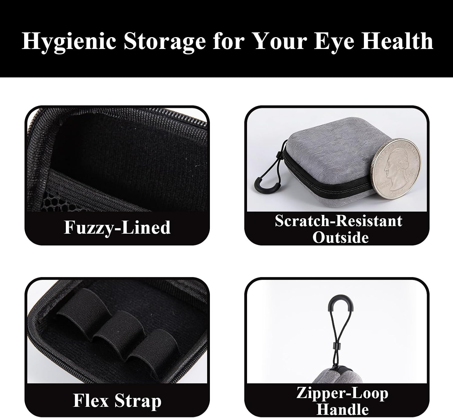 Multi-Functional Eye Drops & Medicine Travel Organizer - Hardshell EVA Case with Elastic Loops, Mesh Pocket, Carabiner - Compact Pill Container for Glaucoma Drops, Daily Pills, Small Bottles