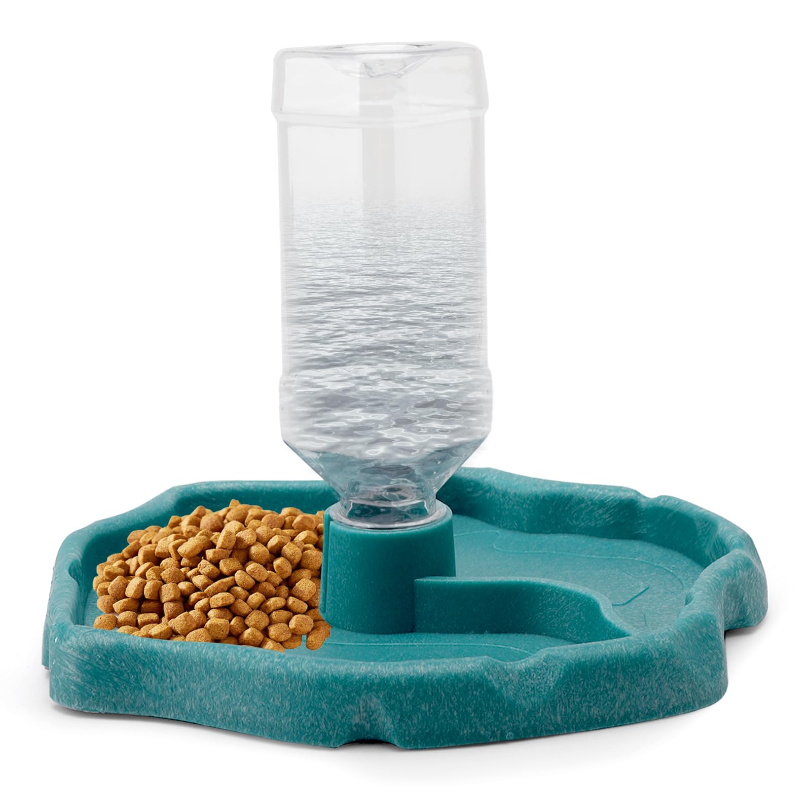 Gamelle 2 en 1 pour Reptiles et Tortues, Distributeur Automatique pour Nourriture et Eau en Plastique Transparent